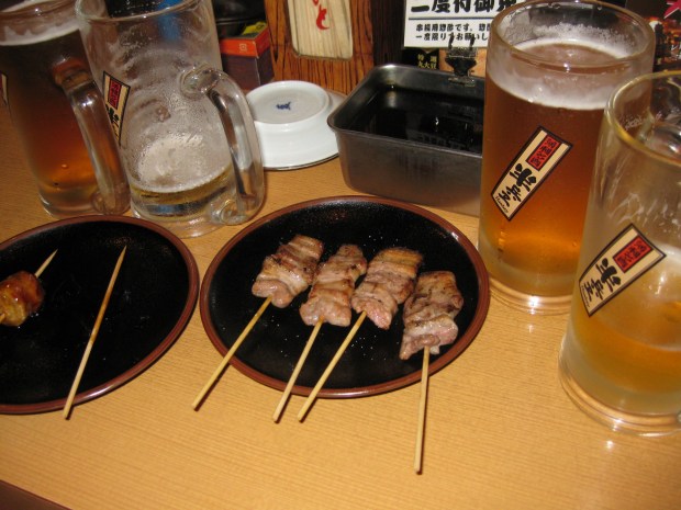 Beer and Yakitori in Koriyama