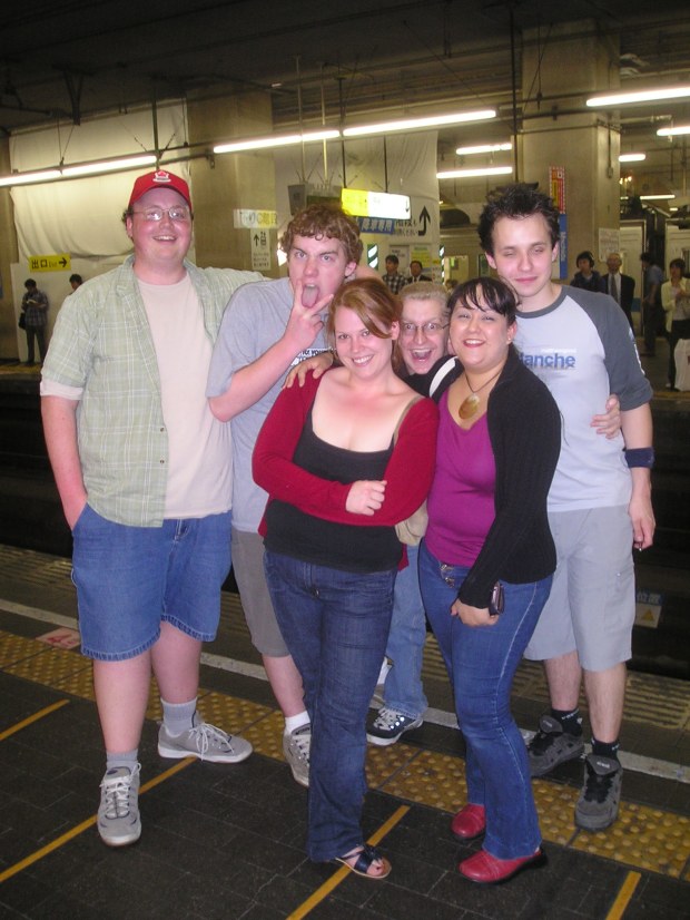 Flounder, Green, Lux, Me, Zoe, and Code Red after too much booze at Machida station