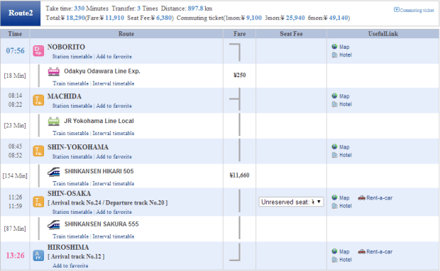 Noborito to Hiroshima